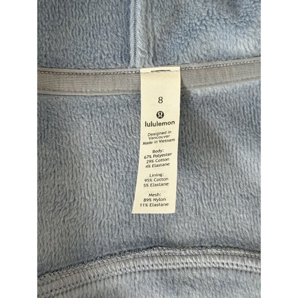 Lululemon Fleece Lined Grey Scuba Hoodie Sweatshirt, Women's Sz 8 - Picture 3 of 4